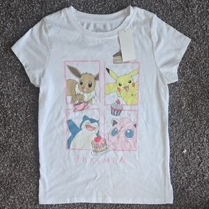Pokémon Girls' White Graphic Tee with Pikachu & Friends